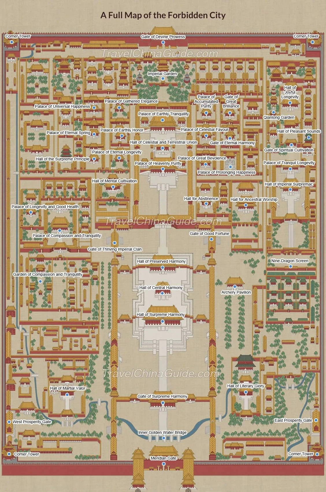 Forbidden City Maps Location PDF Tourist Map Of Palace Museum