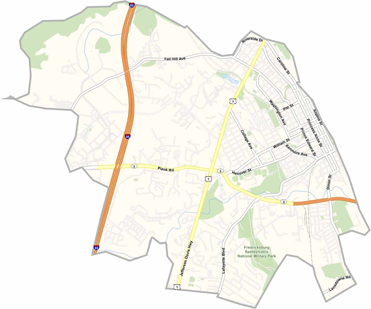 fredericksburg city map fredericksburg city map