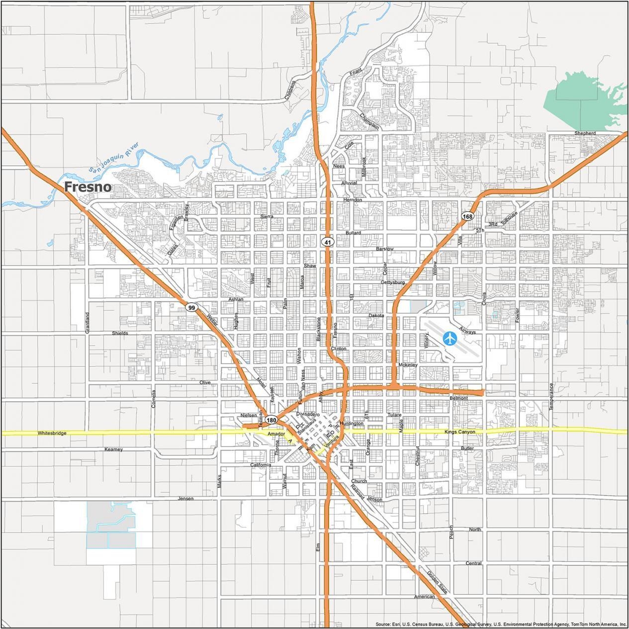 Fresno California Map GIS Geography