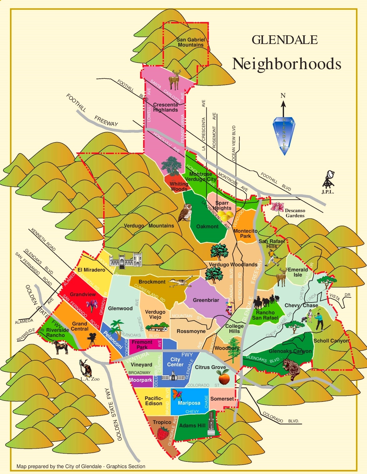 Glendale Tourist Map Ontheworldmap Glendale Tourist Map Ontheworldmap