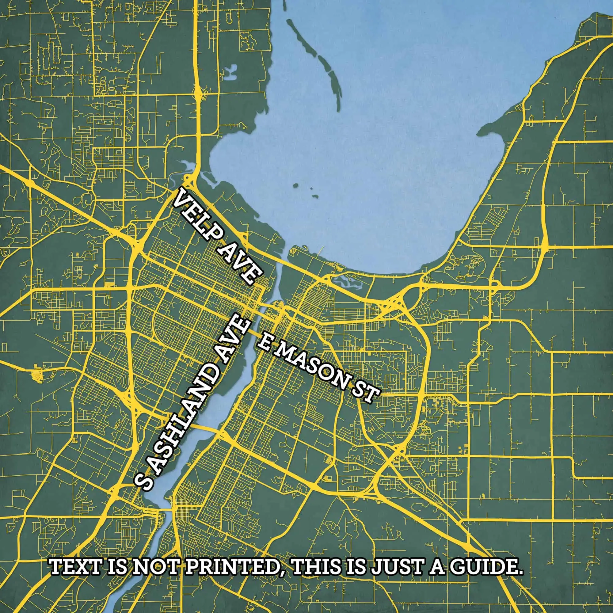 Green Bay Wisconsin Map Art By City Prints The Map Shop