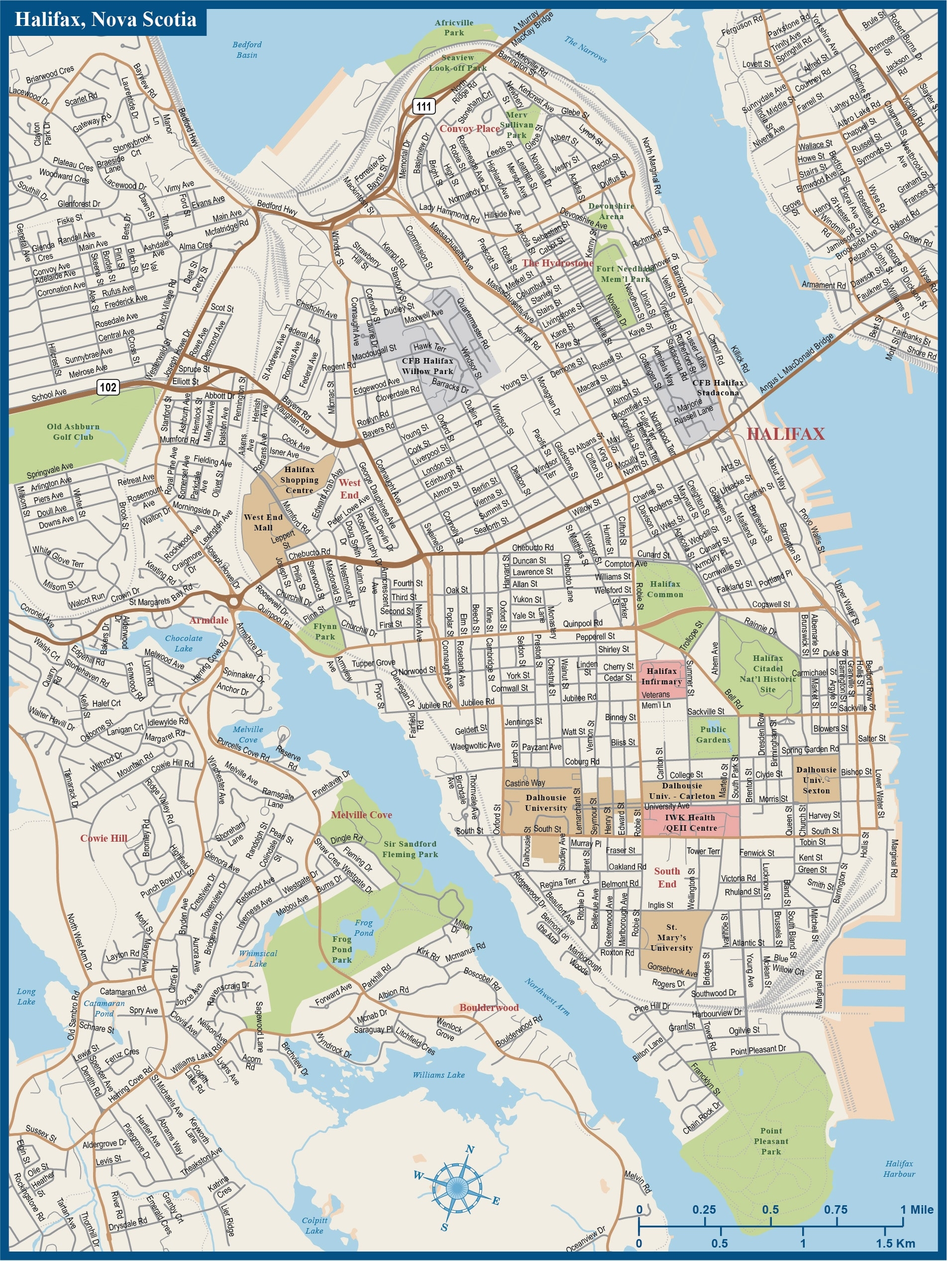 Halifax Downtown Map Digital Vector Creative Force Halifax Downtown Map Digital Vector Creative Force