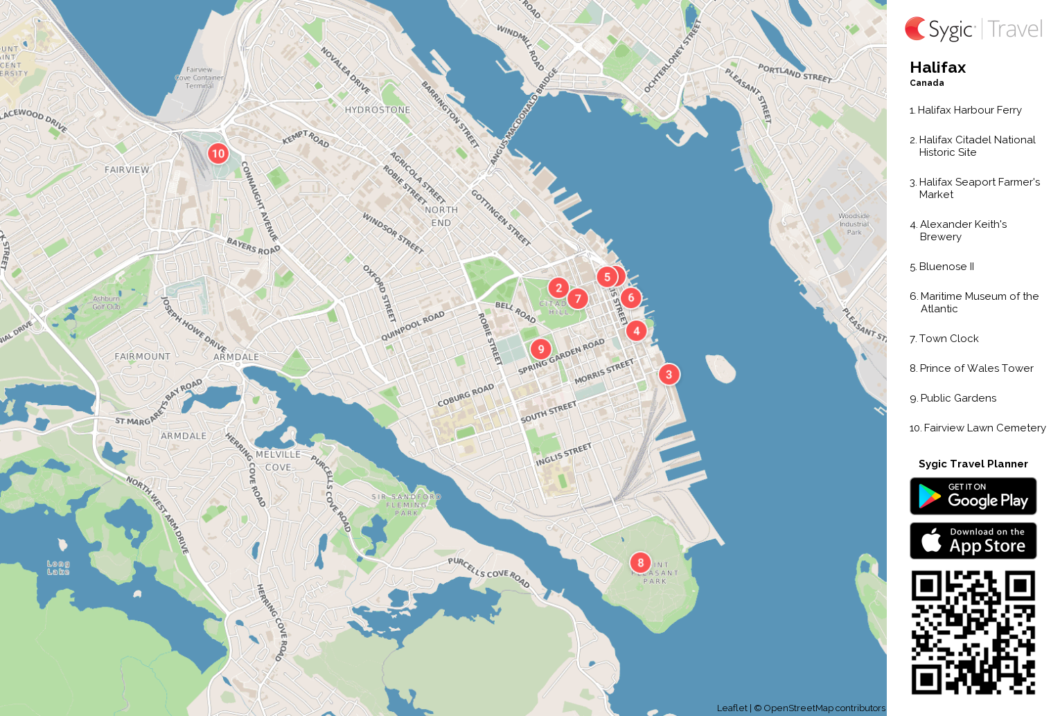 Halifax Printable Tourist Map Halifax Printable Tourist Map