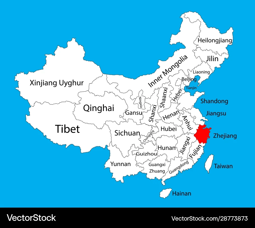 Hangzhou Province Map China Royalty Free Vector VectorStock Hangzhou Province Map China Royalty Free Vector VectorStock