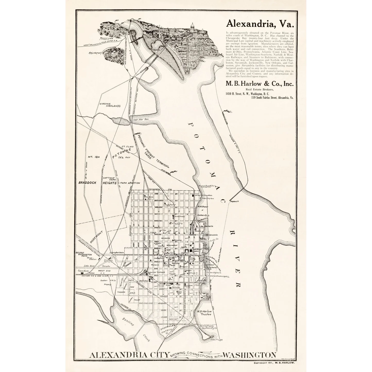 Historic City Map Alexandria Virginia Harlow 1911 Vintage Wall A Maps Of The Past Historic City Map Alexandria Virginia Harlow 1911 Vintage Wall A Maps Of The Past