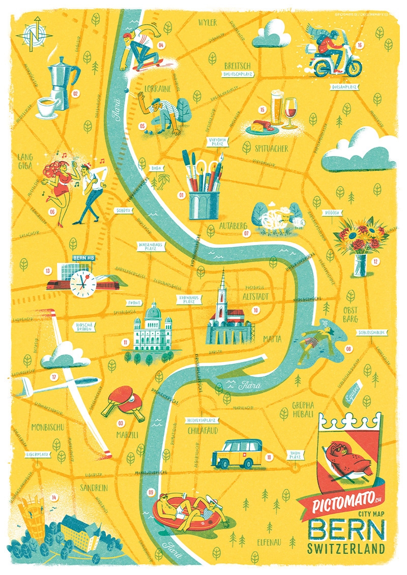Illustrated Bern City Map 3 Images Behance Illustrated Bern City Map 3 Images Behance