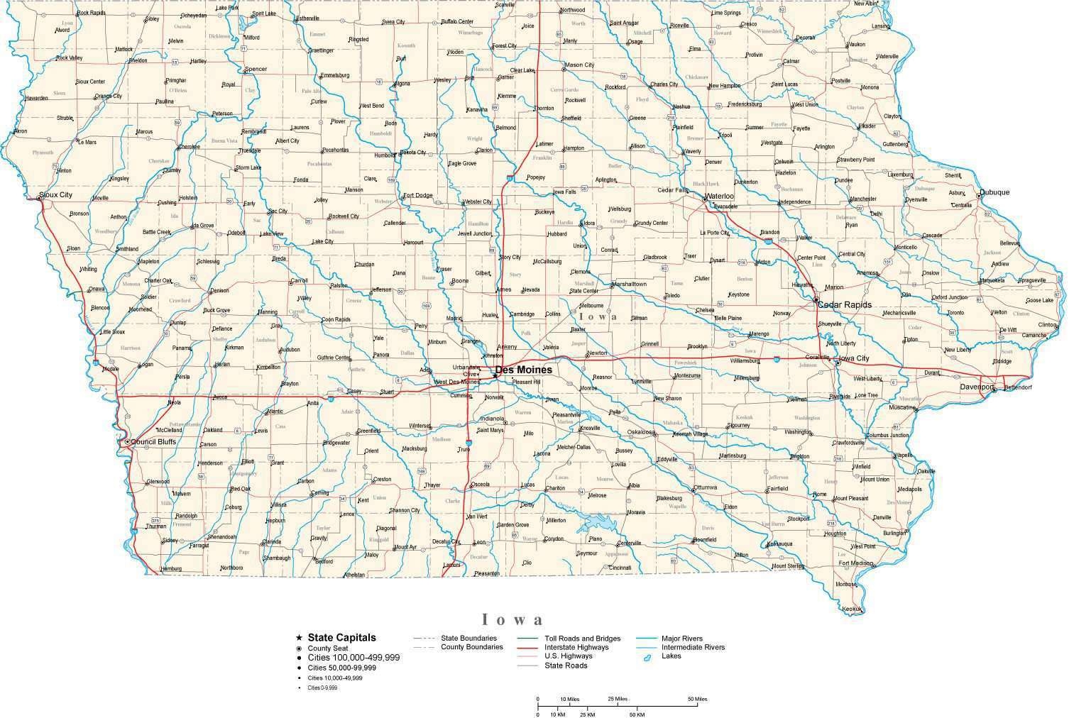 Iowa State Map In Fit Together Style To Match Other States Iowa State Map In Fit Together Style To Match Other States