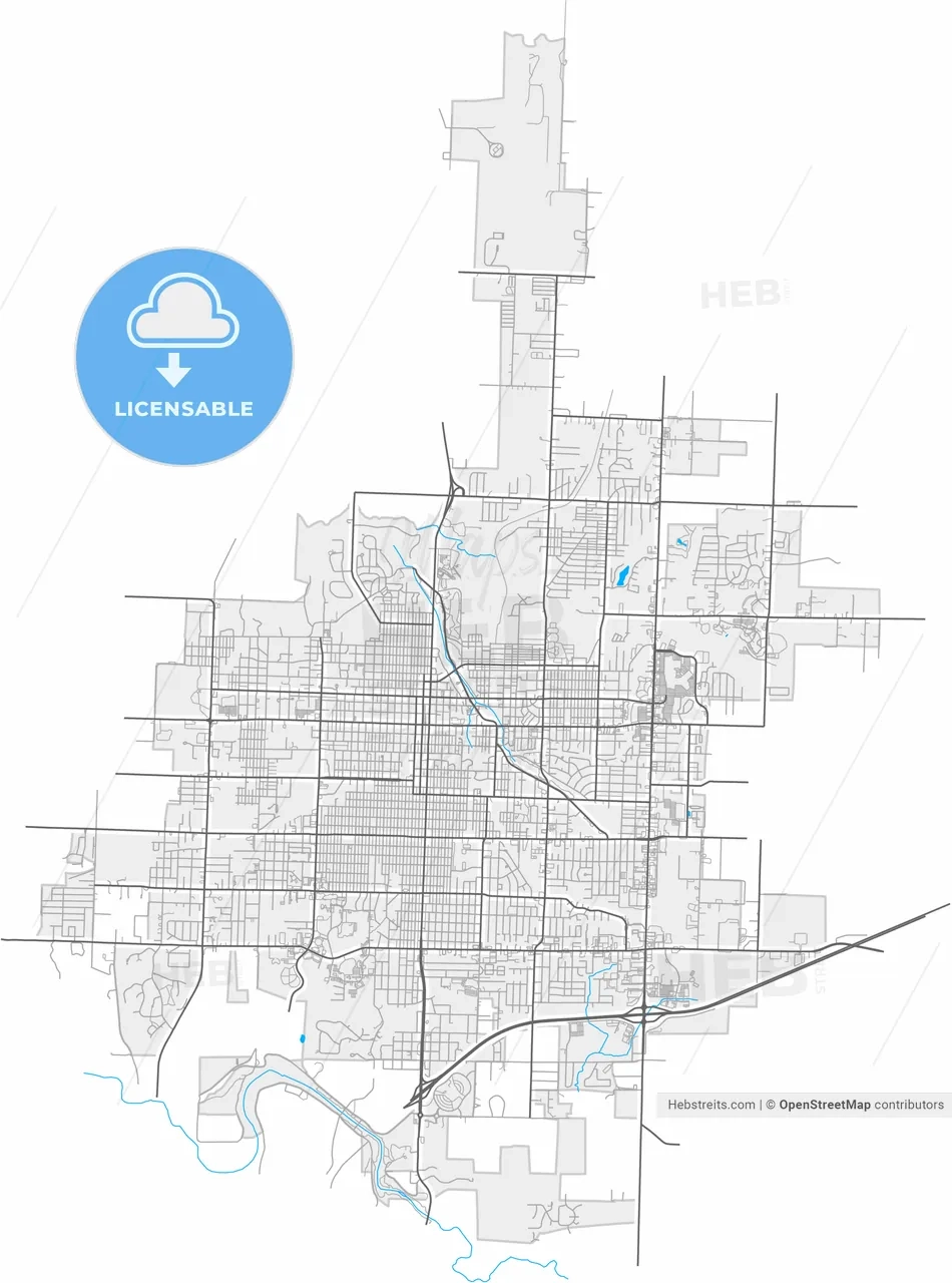 Joplin Missouri United States High Resolution Vector Map Instant Download Pdf And Jpg HEBSTREITS
