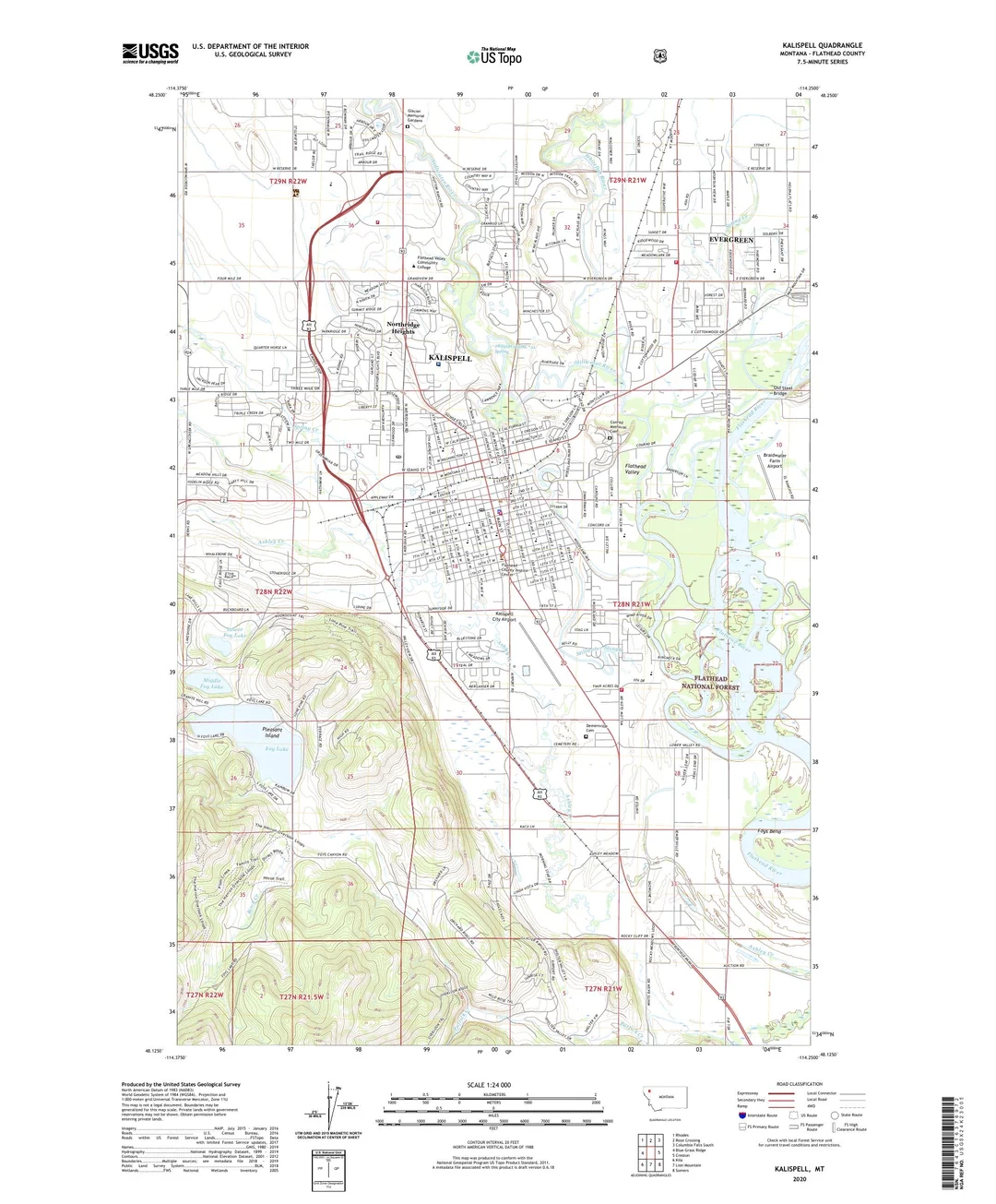 Kalispell Montana US Topo Map MyTopo Map Store