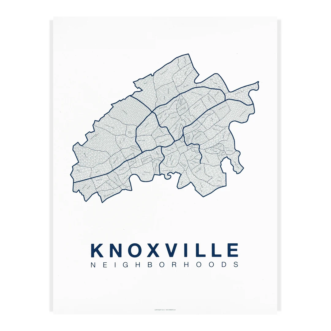 Knoxville Neighborhood Map Print Native Maps Knoxville Neighborhood Map Print Native Maps