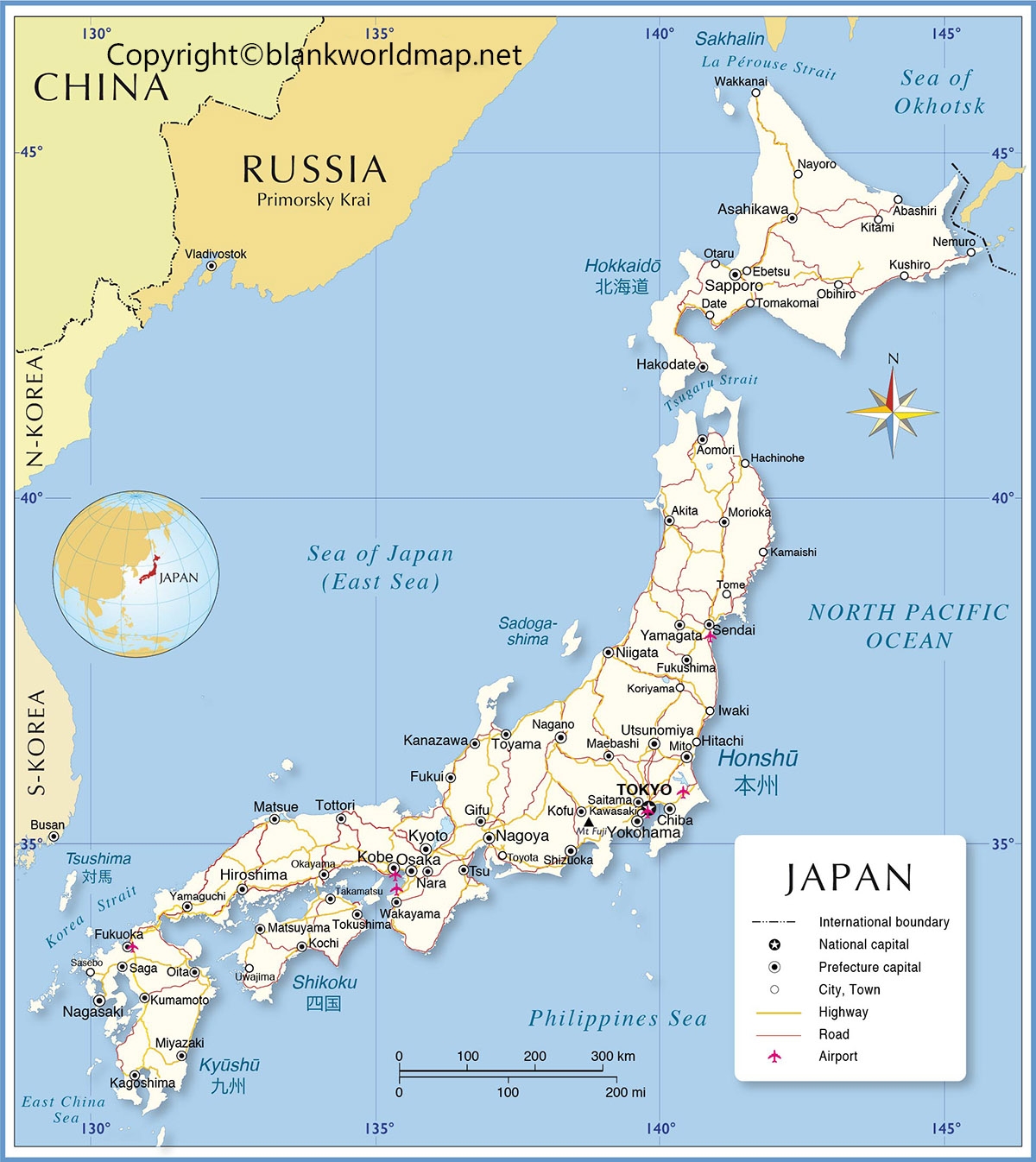 map of cities of japan