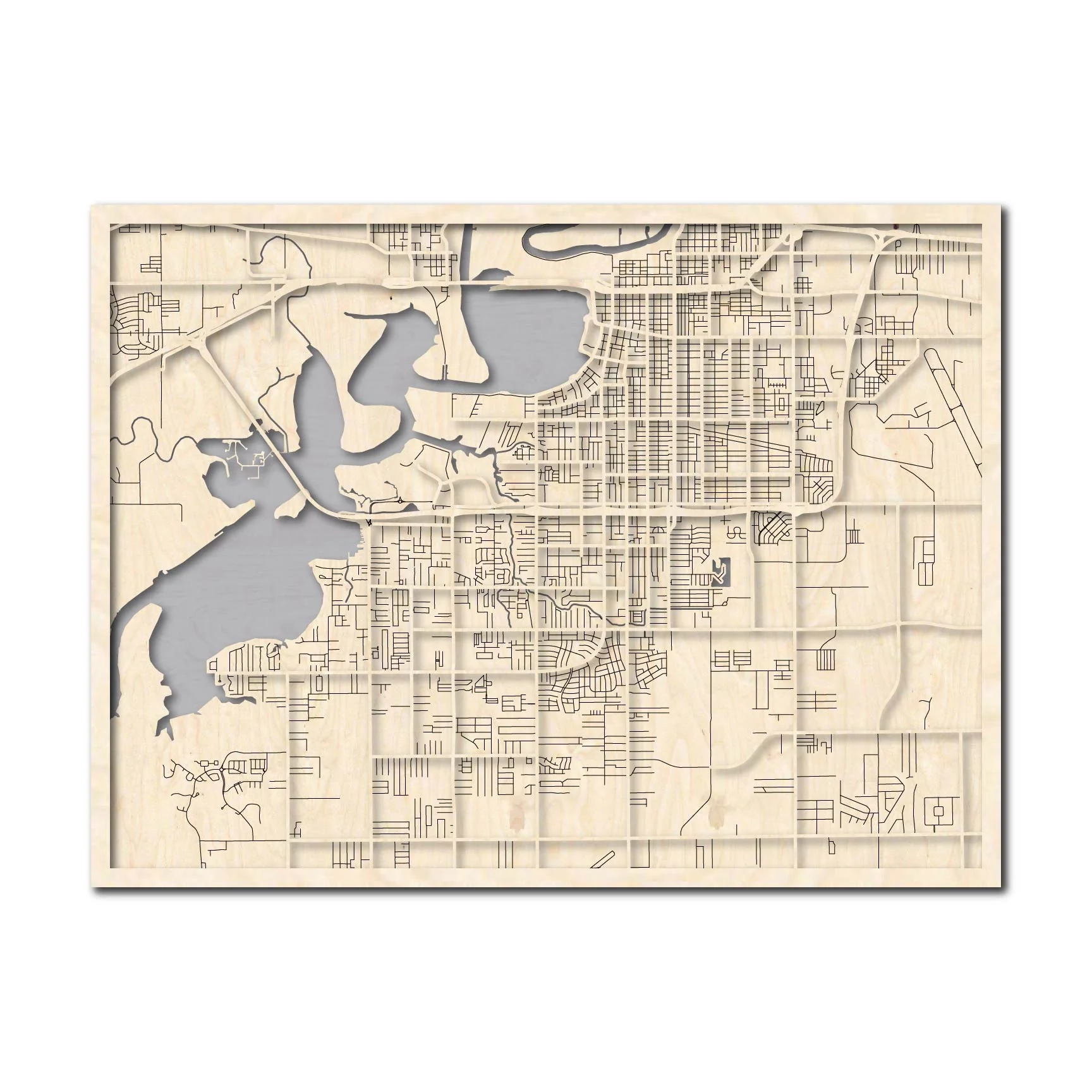 Lake Charles LA City Map Catahoula Sign Co