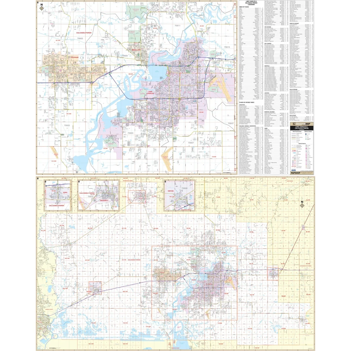 city map of lake charles louisiana