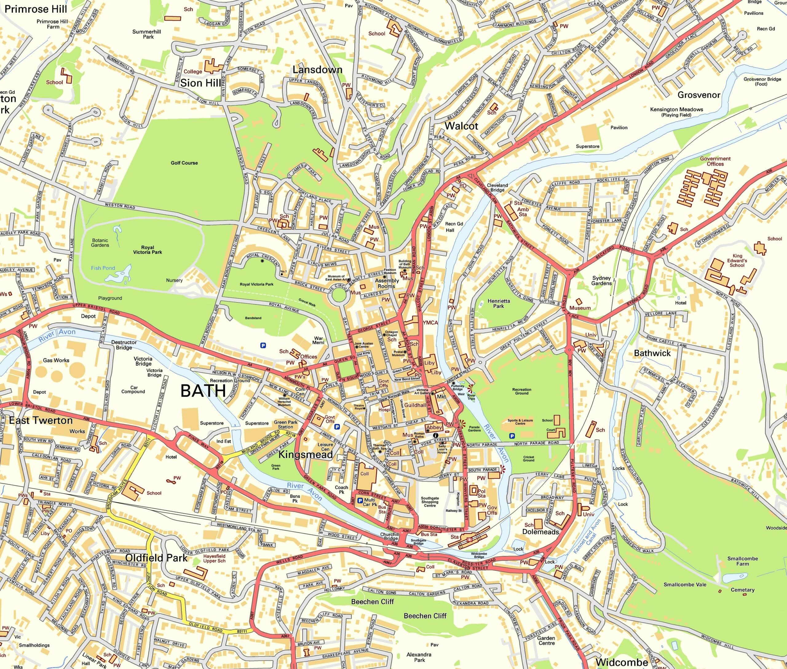 Large Bath Maps For Free Download And Print High Resolution And Detailed Maps
