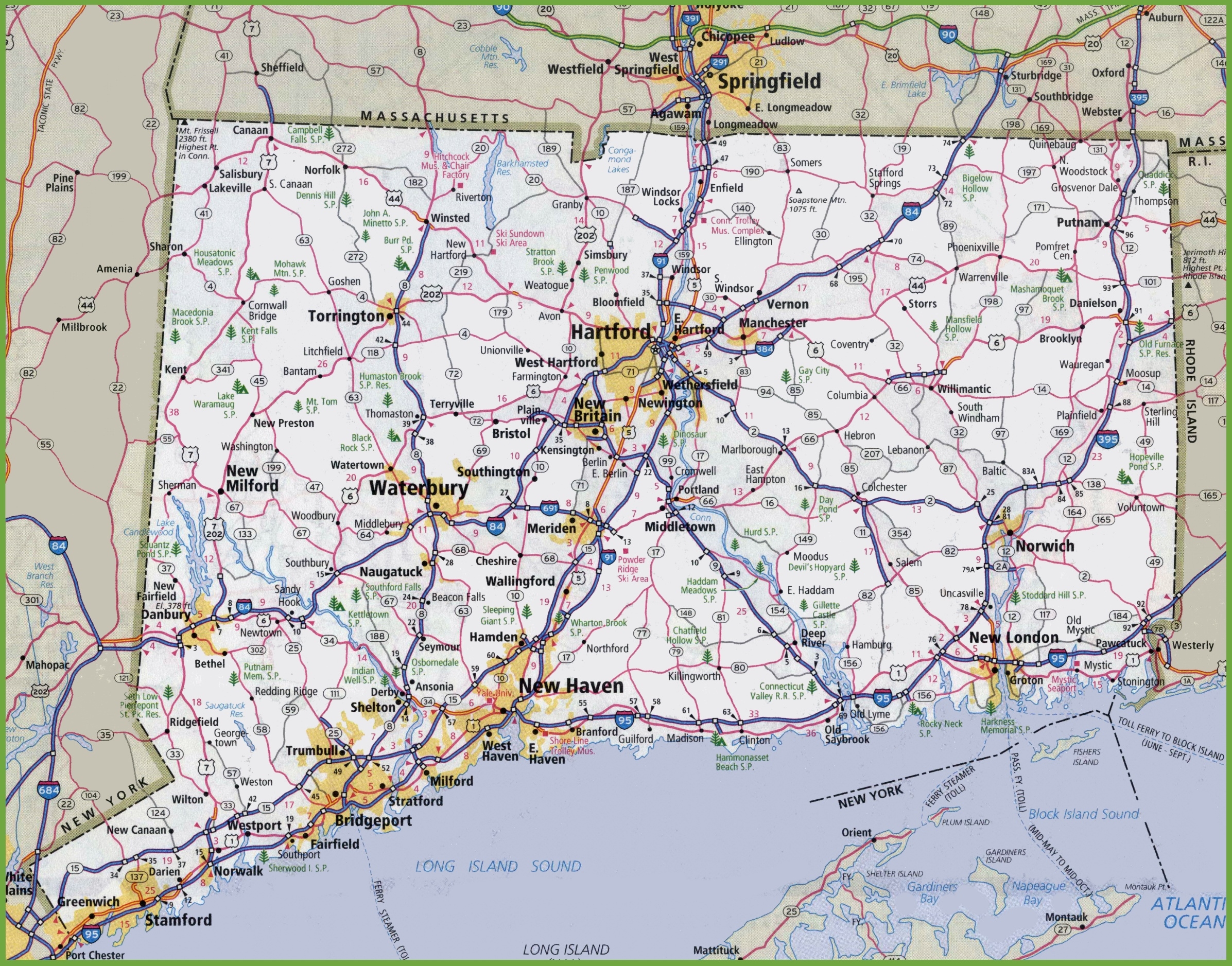 connecticut map with cities connecticut map with cities