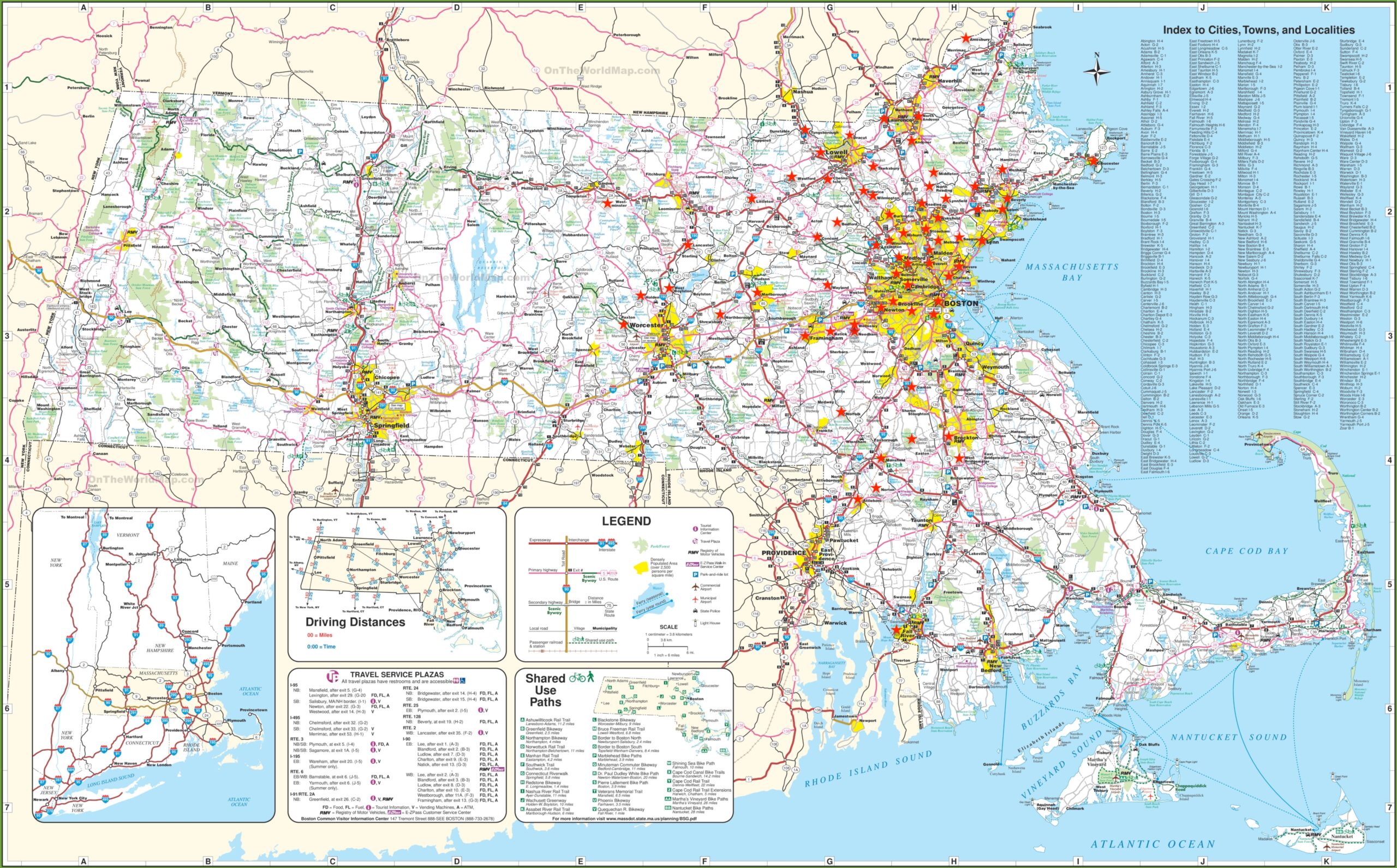 Large detailed map of massachusetts with cities and towns Roman Music Therapy Services LLC