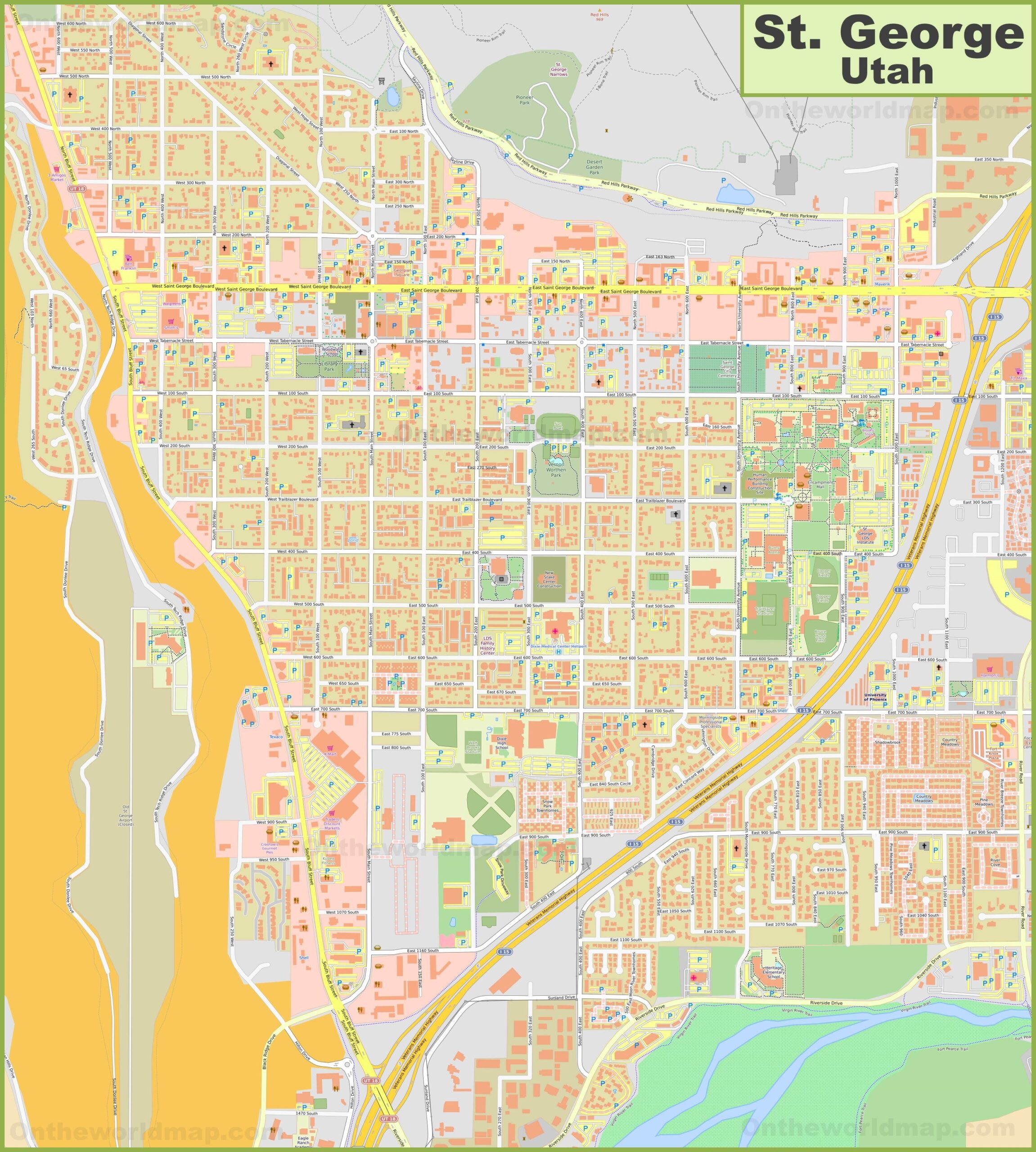st george city map