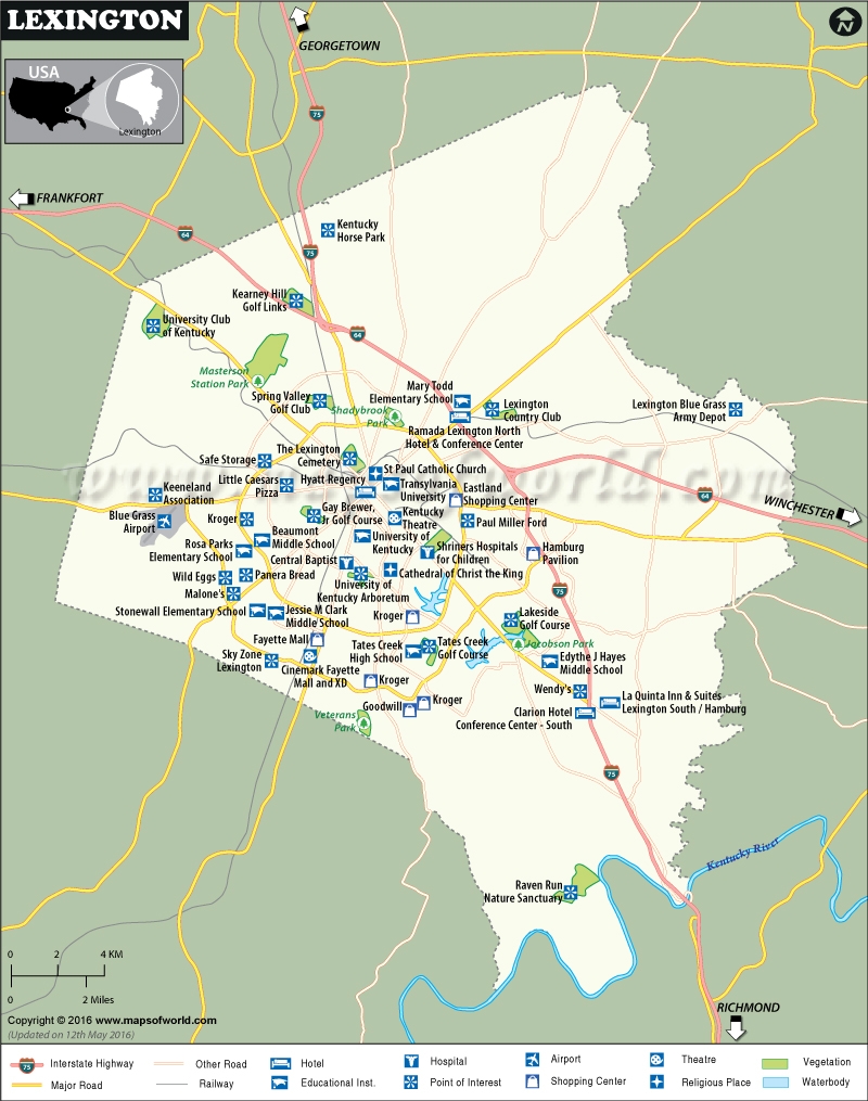 city map of lexington ky