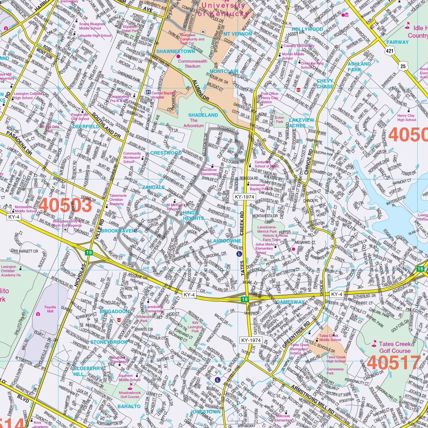Lexington Fayette Co KY Wall Map Shop City County Maps Ultimate Globes