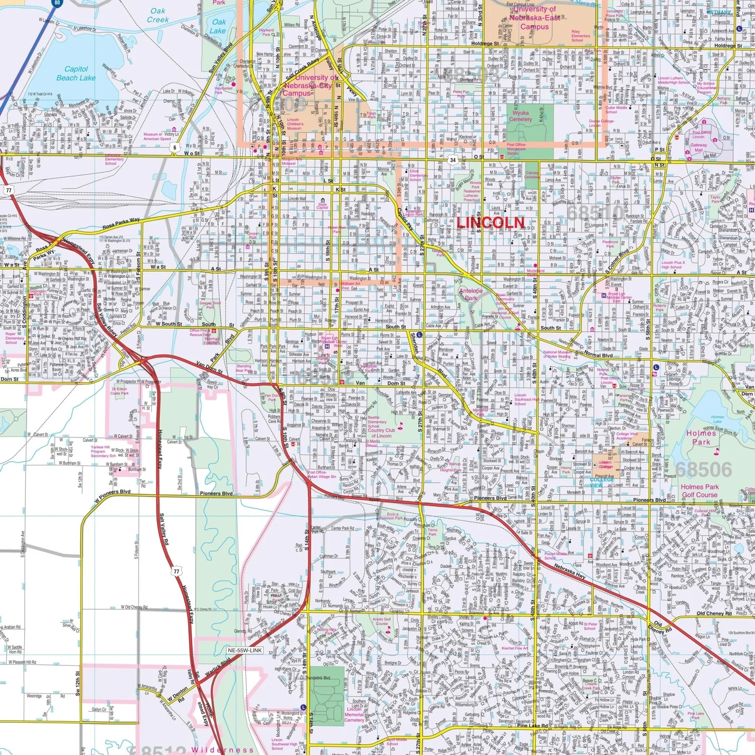 Lincoln NE Wall Map Shop City County Maps Ultimate Globes Lincoln NE Wall Map Shop City County Maps Ultimate Globes