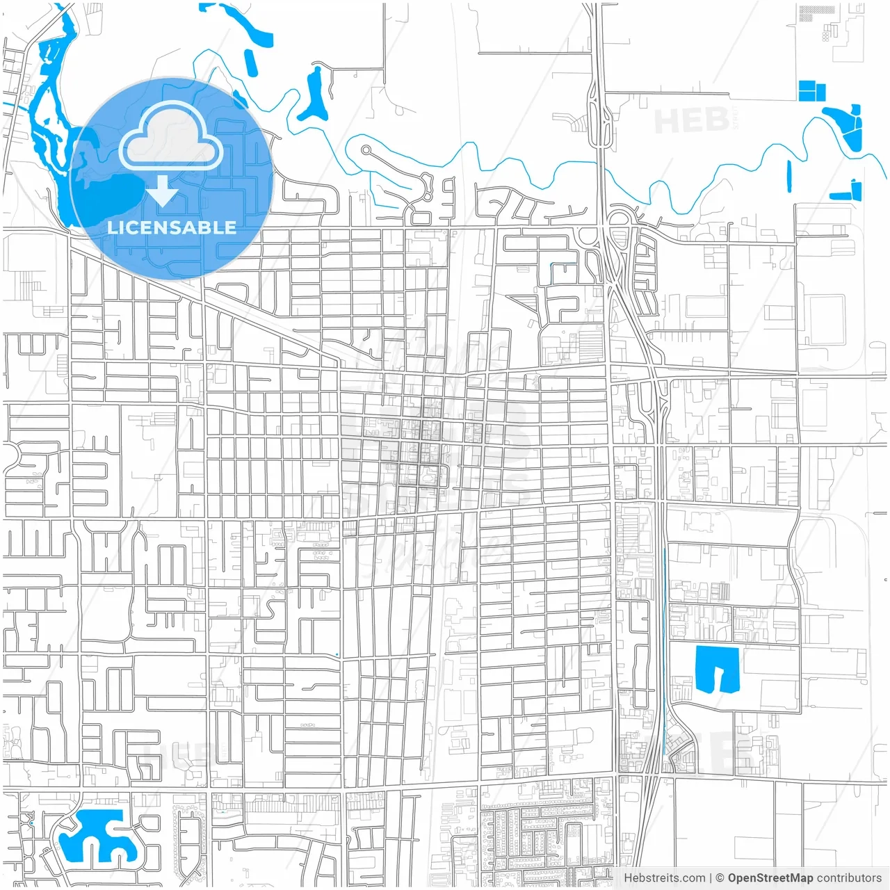 Lodi California United States City Map With High Resolution Roads HEBSTREITS