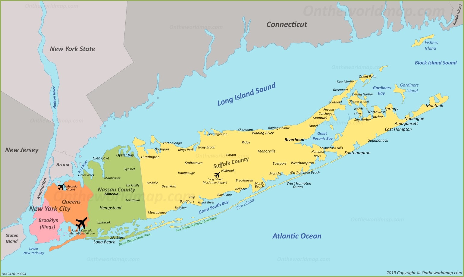 Long Island Map New York USA Map Of Long Island Long Island Map New York USA Map Of Long Island