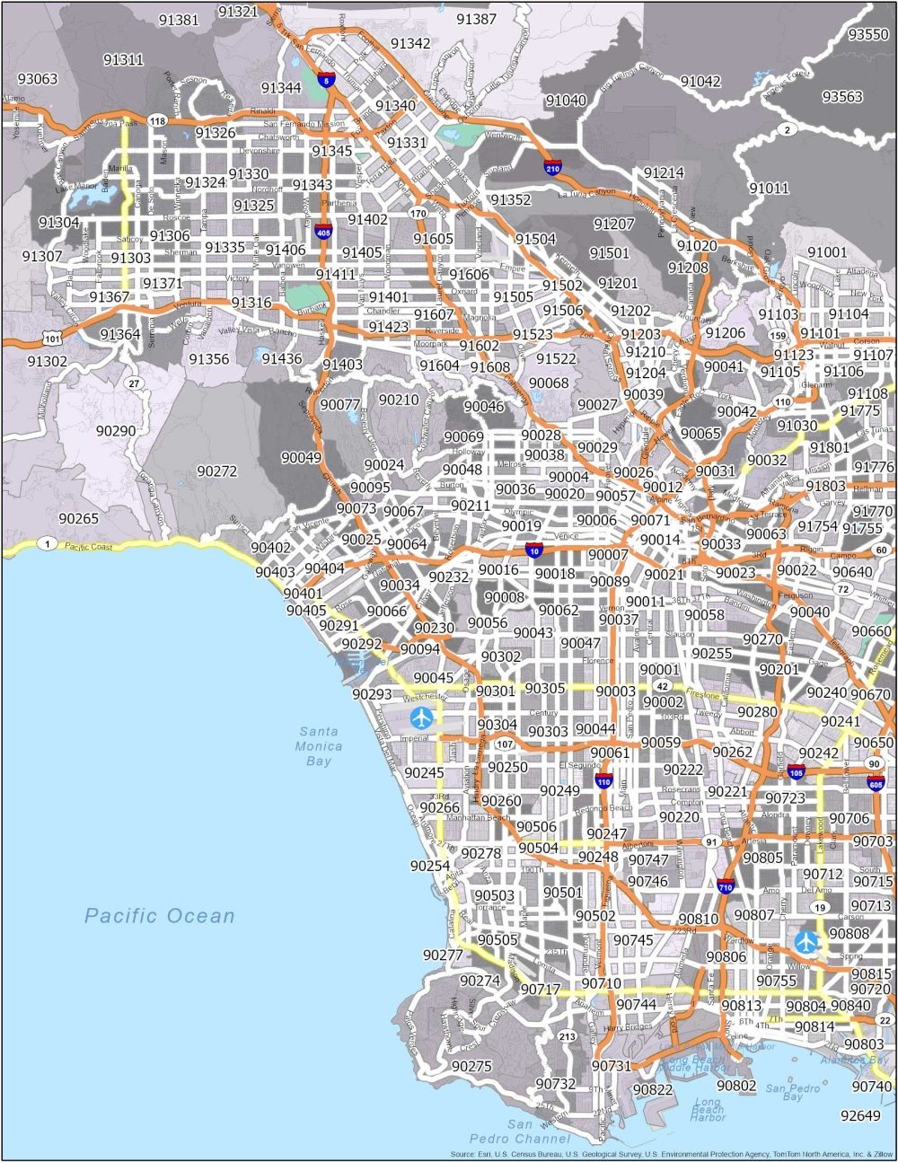 Los Angeles Zip Code Map GIS Geography Los Angeles Zip Code Map GIS Geography