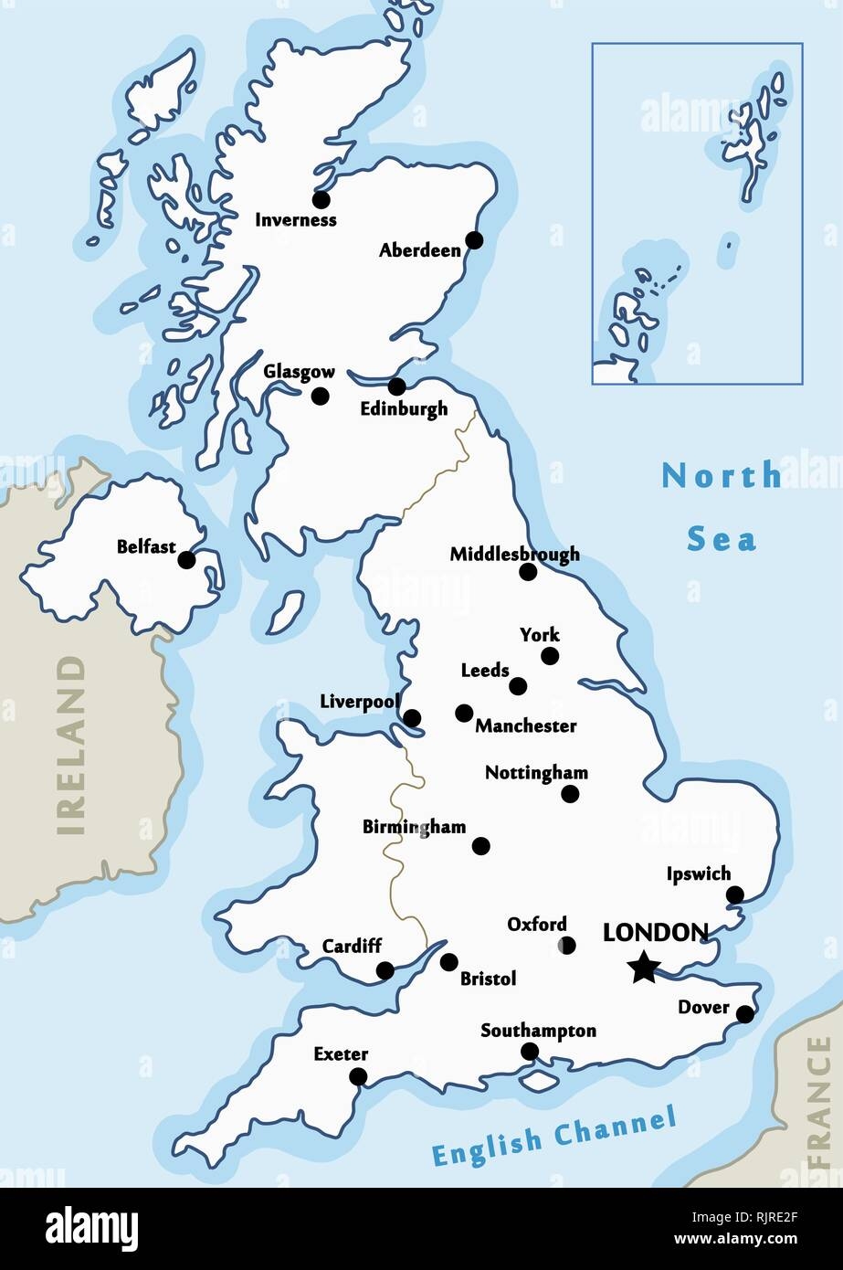 cities in the uk map