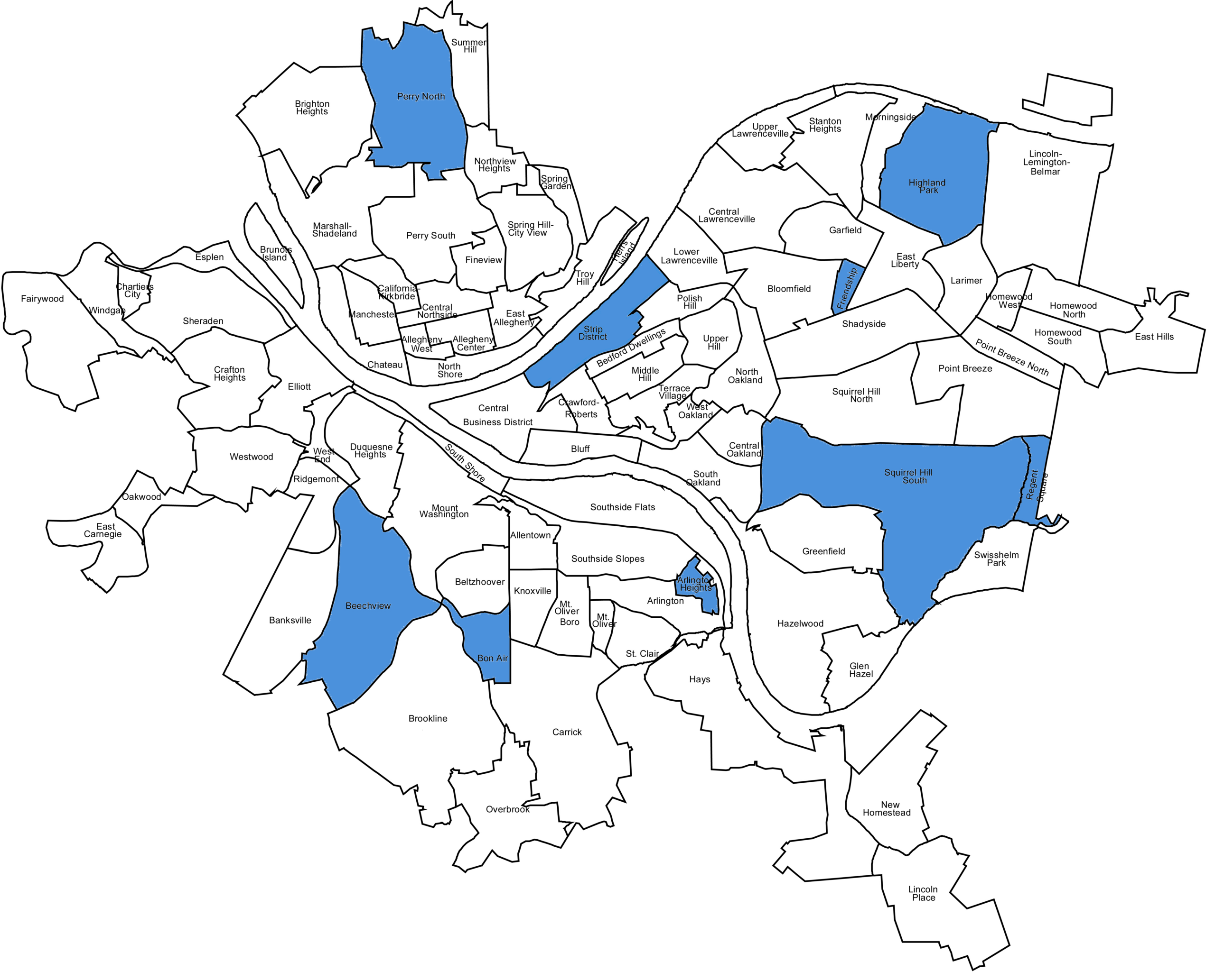 city of pittsburgh neighborhood map