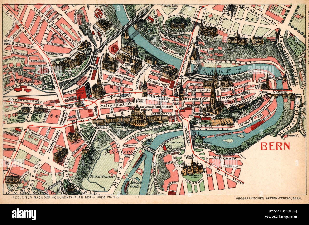 Map Of Bern Switzerland Stock Photo Alamy