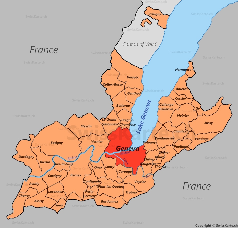 Map Of Canton Of Geneva SwissKarte ch Map Of Canton Of Geneva SwissKarte ch