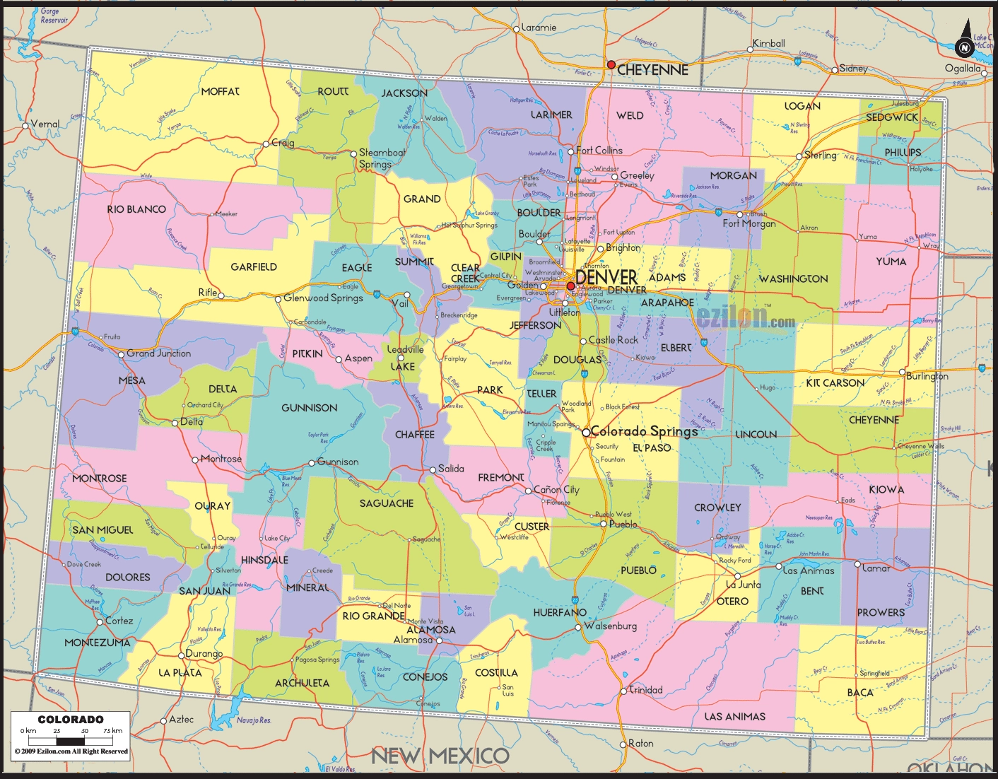 Map Of Colorado Colorado Map With Cities Counties And Roads Ezilon Maps Map Of Colorado Colorado Map With Cities Counties And Roads Ezilon Maps