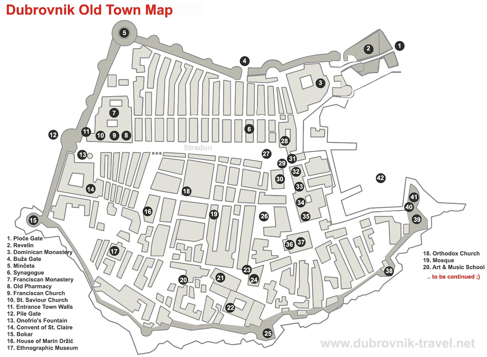 Map Of Dubrovnik Old Town