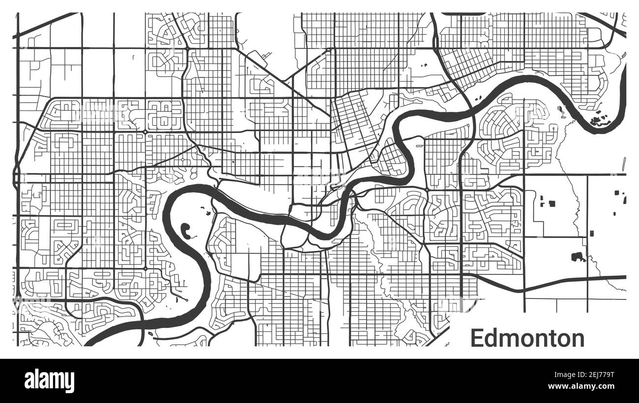 Map Of Edmonton Alberta Black And White Stock Photos Images Alamy