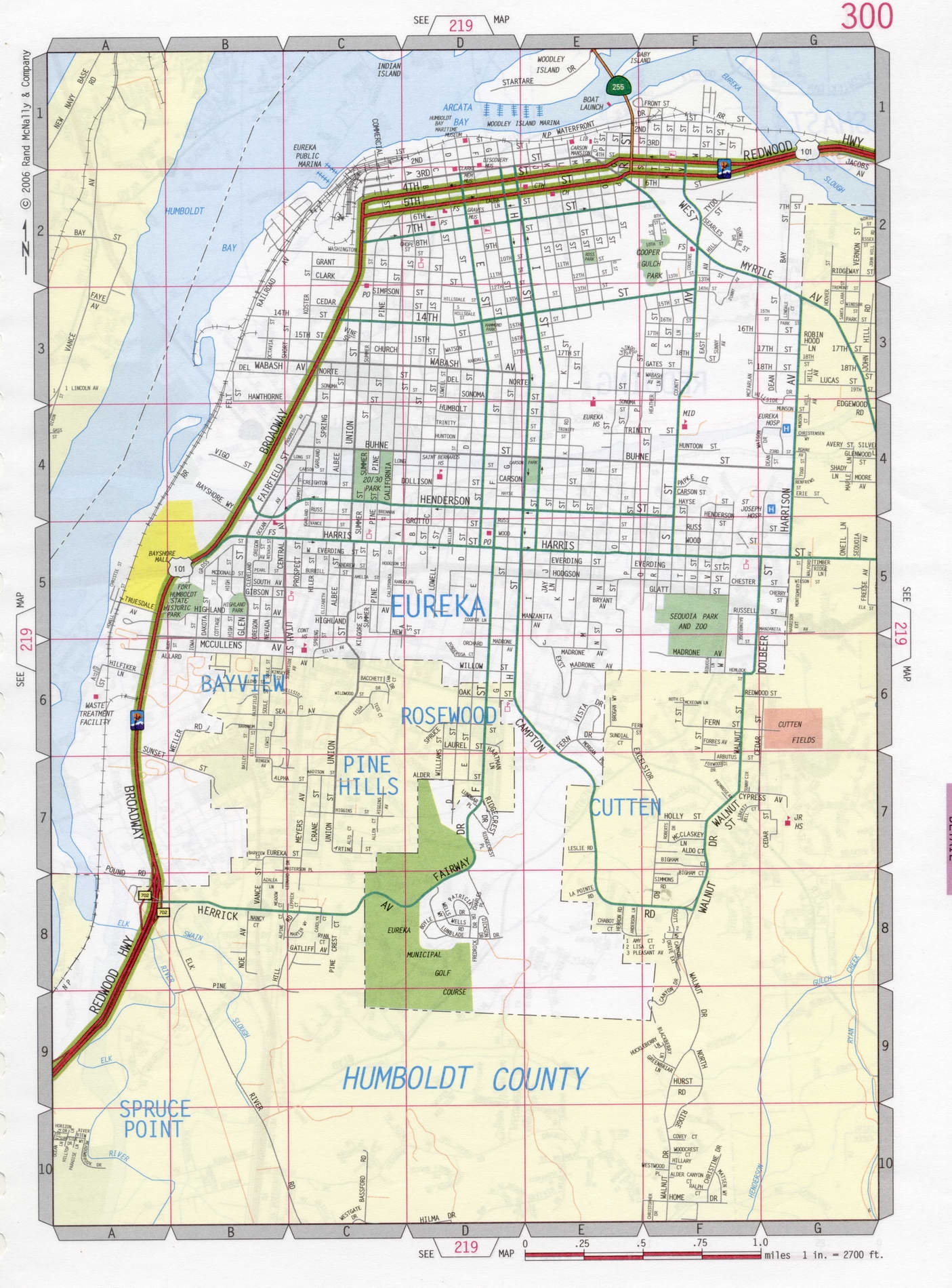 Map Of Eureka City California Free Large Detailed Road Map Eureka
