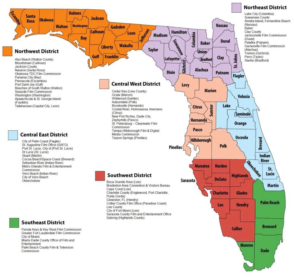 Map Of Florida Counties Film In Florida Map Of Florida Counties Film In Florida