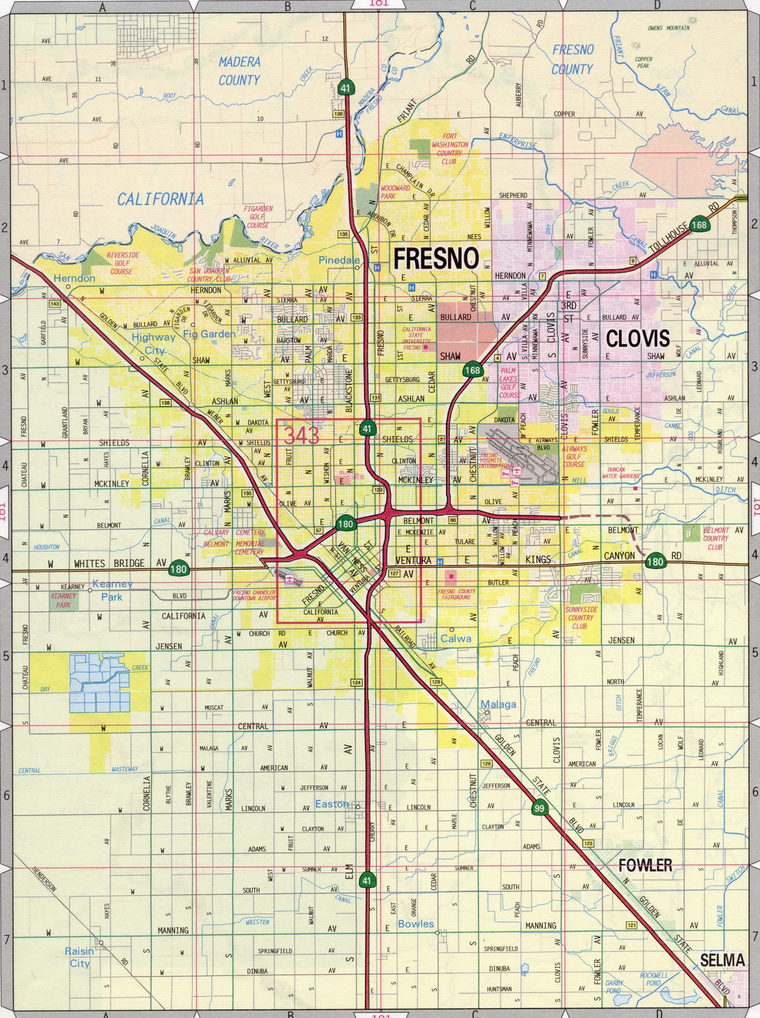 fresno city map fresno city map