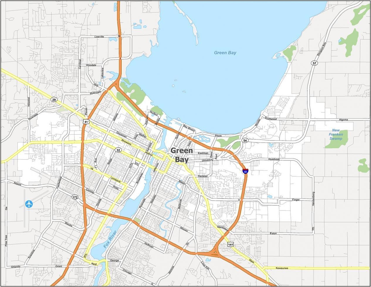 Map Of Green Bay Wisconsin GIS Geography