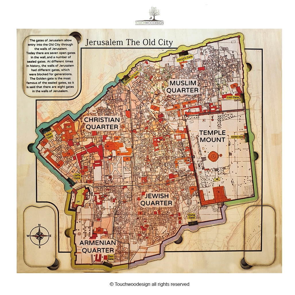 Map Of Jerusalem The Old City 3D Educational Wooden Puzzle Touchwoodesign Map Of Jerusalem The Old City 3D Educational Wooden Puzzle Touchwoodesign