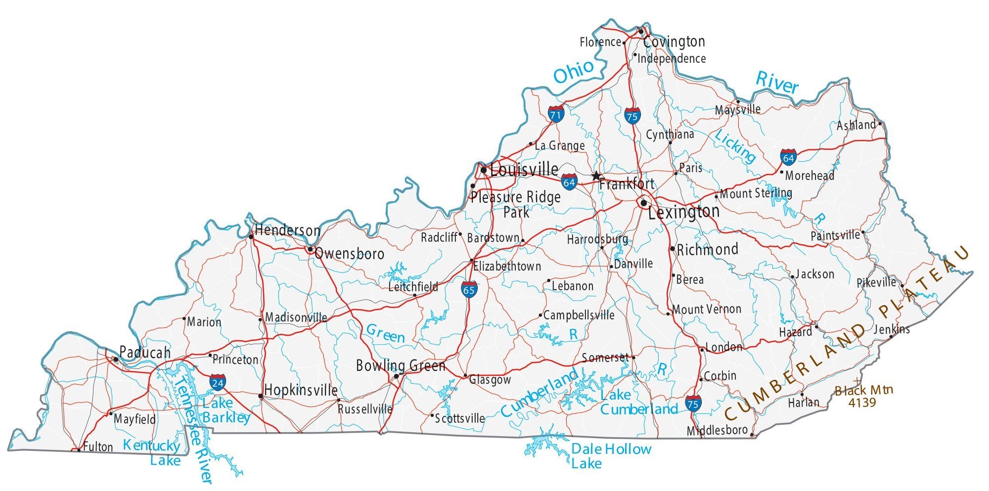Map Of Kentucky Cities And Roads GIS Geography Map Of Kentucky Cities And Roads GIS Geography
