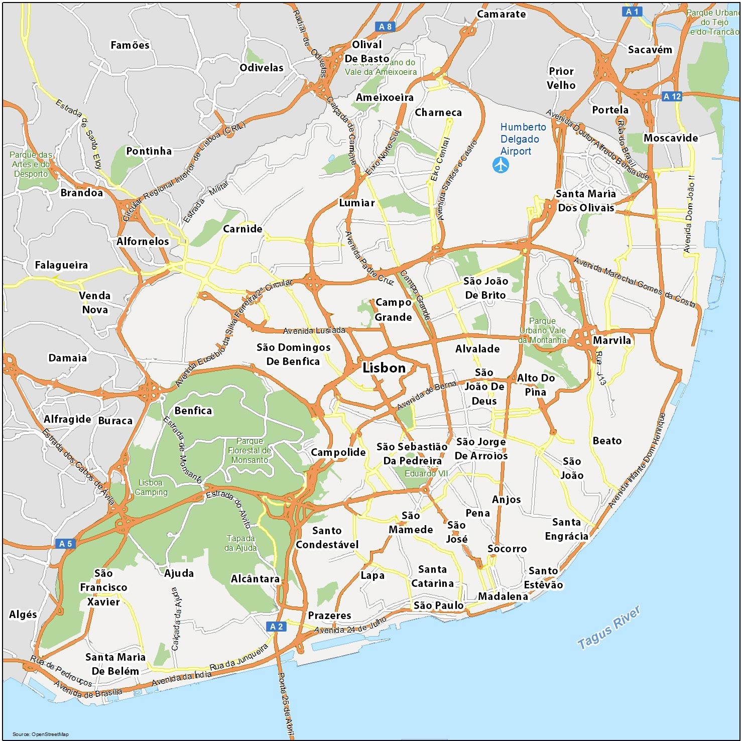 Map Of Lisbon Portugal GIS Geography Map Of Lisbon Portugal GIS Geography