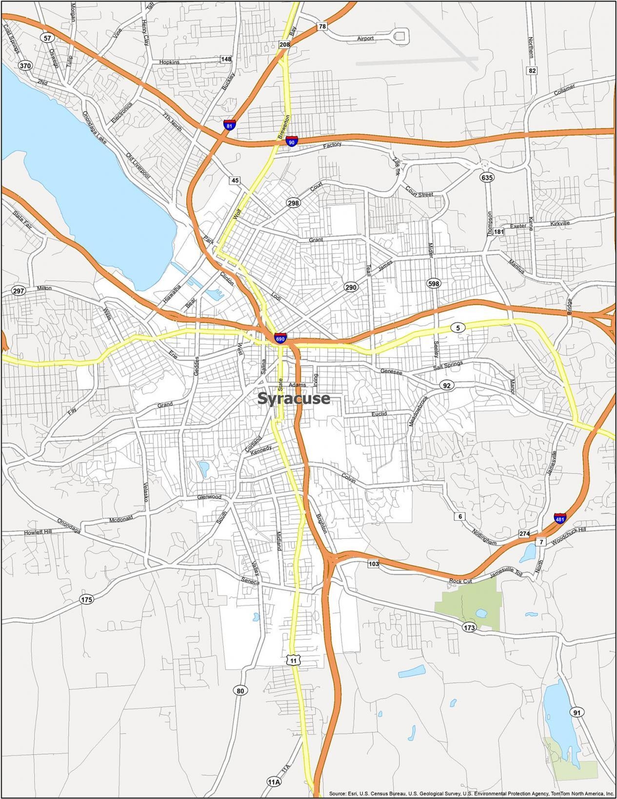 Map Of Syracuse New York GIS Geography