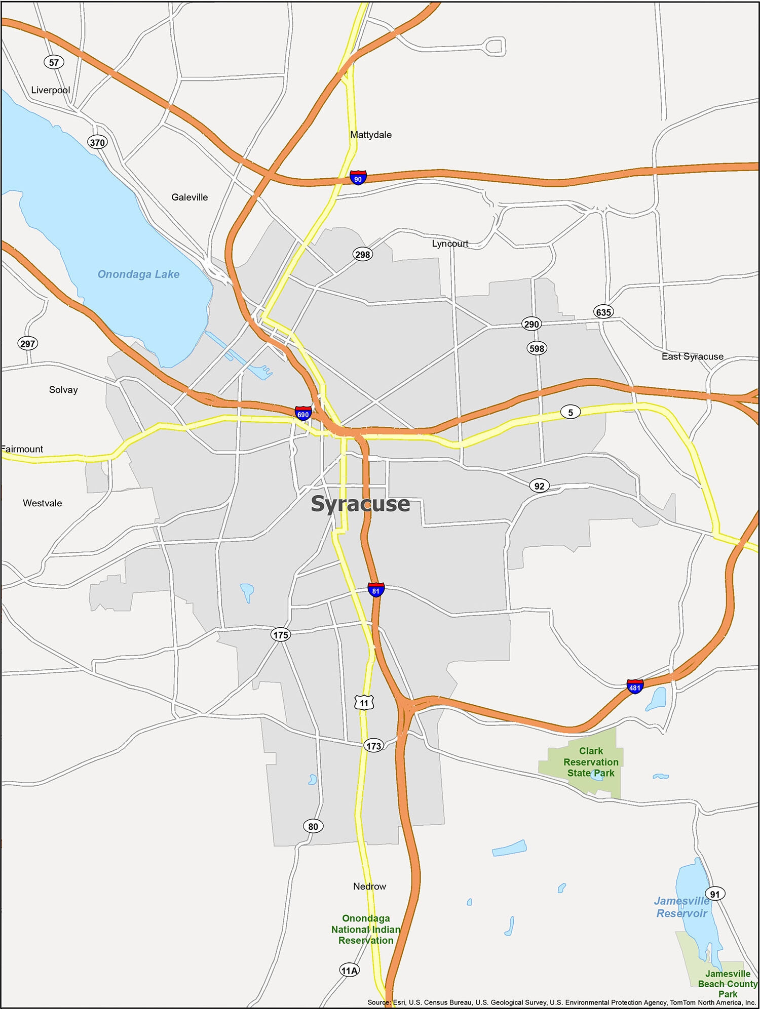 Map Of Syracuse New York GIS Geography