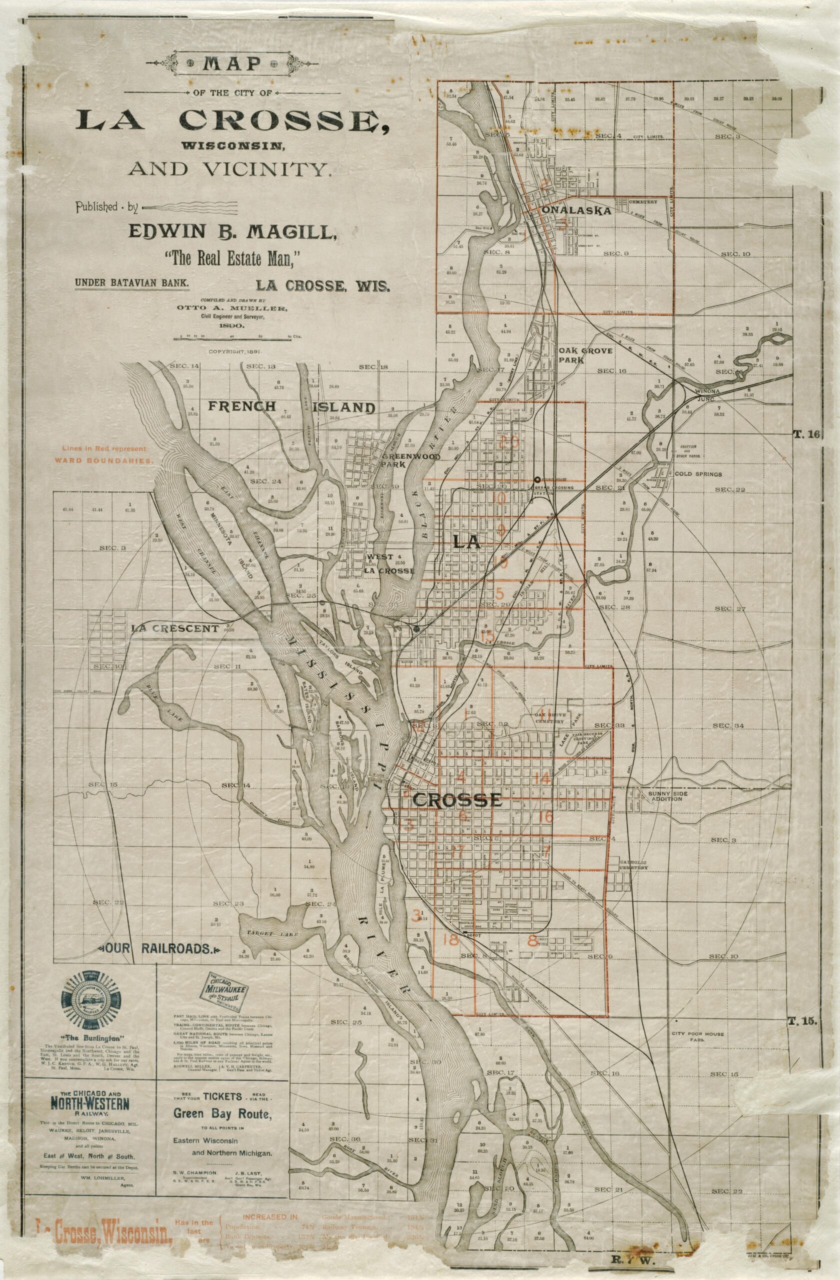 Map Of The City Of La Crosse Wisconsin And Vicinity UWDC UW Madison Libraries Map Of The City Of La Crosse Wisconsin And Vicinity UWDC UW Madison Libraries