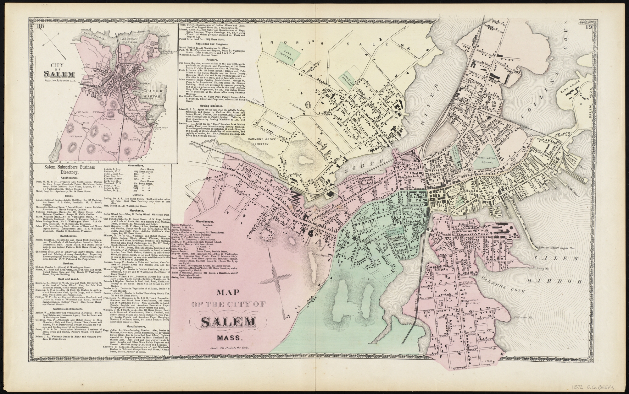 Map Of The City Of Salem Mass 