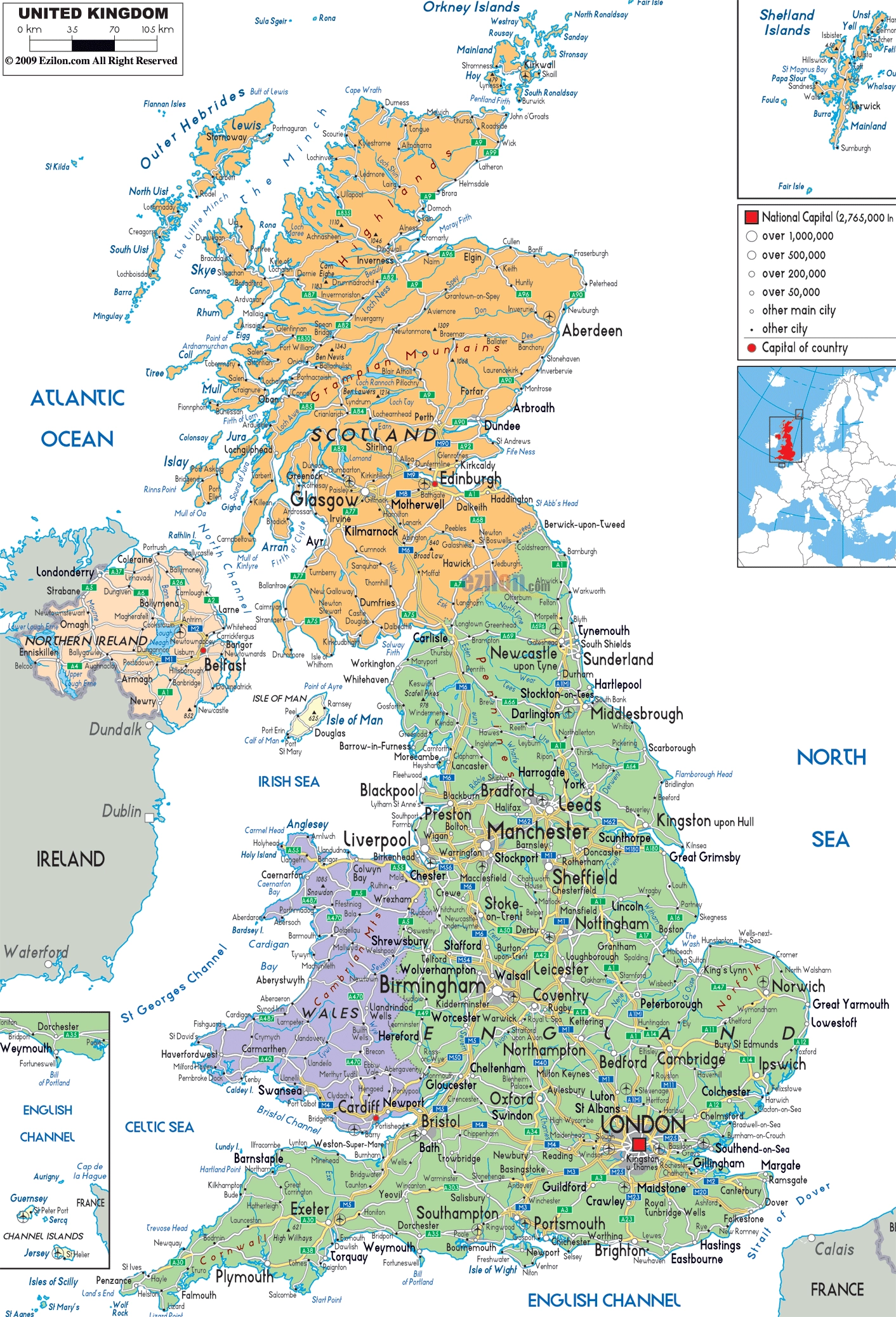 map of britain cities