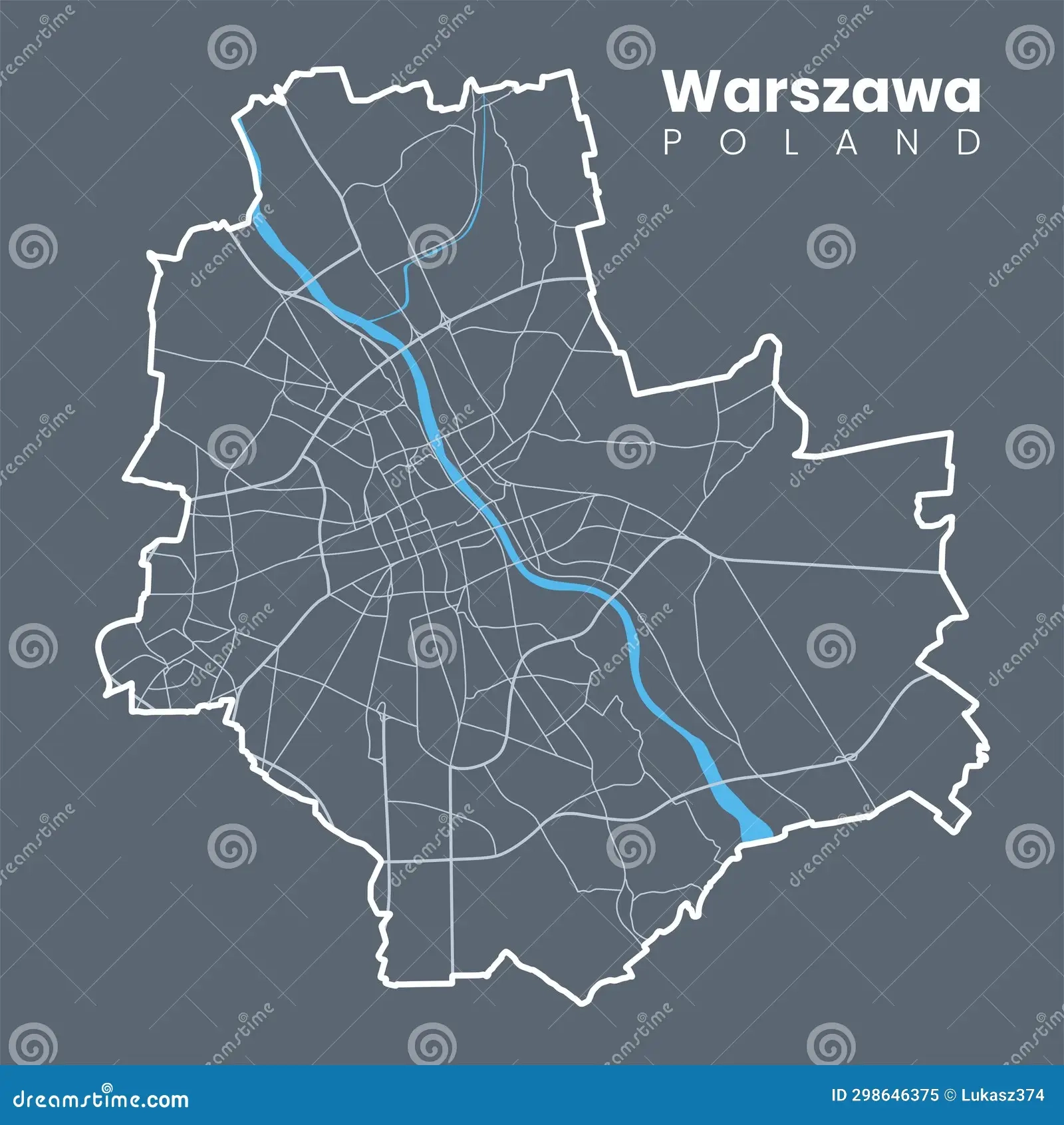 Map Of Warsaw Poland The Capital City Stock Vector Illustration Of Atlas Downtown 298646375