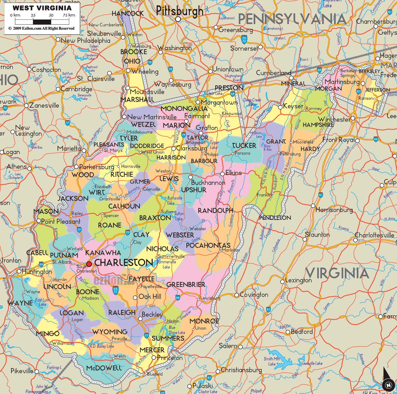 wv map with cities wv map with cities