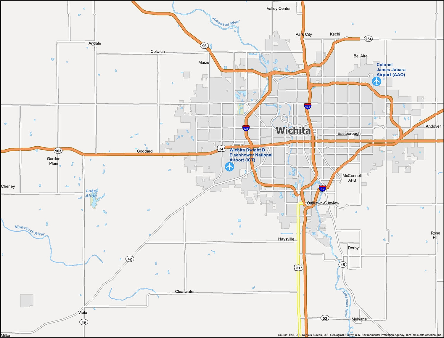 Map Of Wichita Kansas GIS Geography Map Of Wichita Kansas GIS Geography