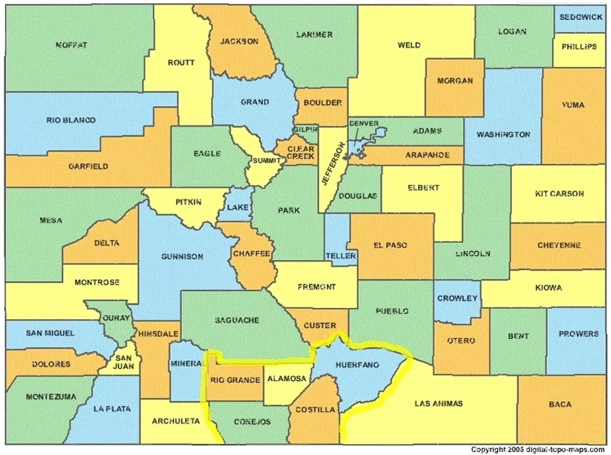 map colorado counties and cities